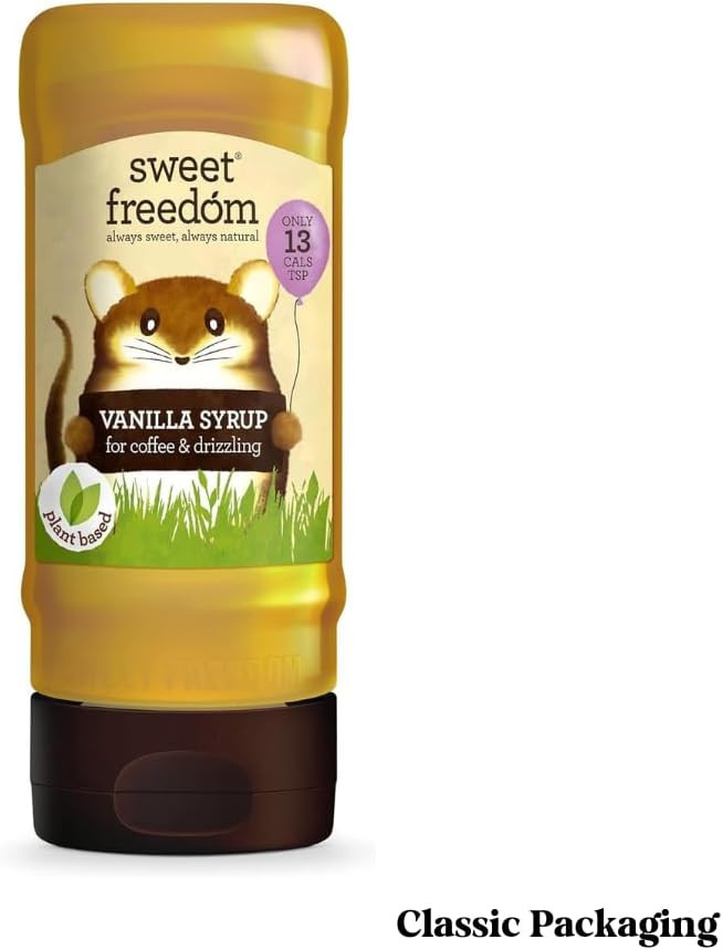 Sweet Freedom Vanilla Syrup - 350 g | Natural Great Taste With Sweetness Derived from Fruit | Ideal for Coffee, Baking & Dessert | No Preservatives or Allergens | Vegan | Only 13 Kcal Per Teaspoon