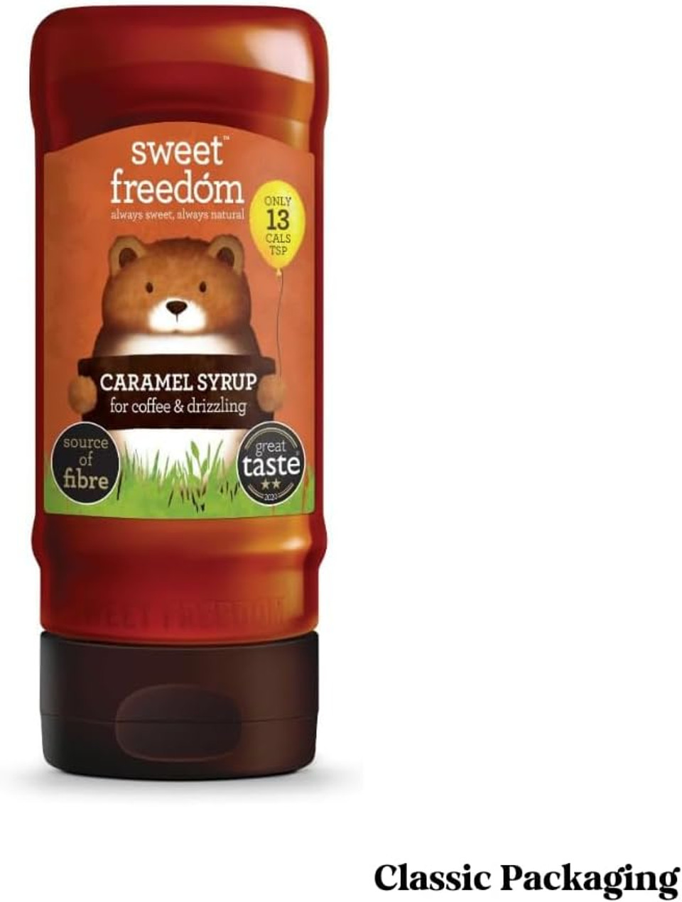 Sweet Freedom Caramel Syrup for Coffee & Drizzling - Only 13 Calories Per Teaspoon - For Frappes, Cocktails, Pancakes & Porridge - Healthy Baking - Vegan & Plant Based - 350g, Pack of 1