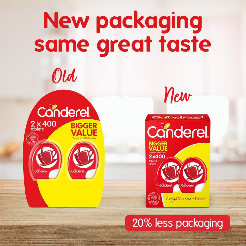 Canderel Sweetener Tablets 2 x 400 - Zero Calorie and Diabetic Friendly VALUE PACK - (800 Tabs)