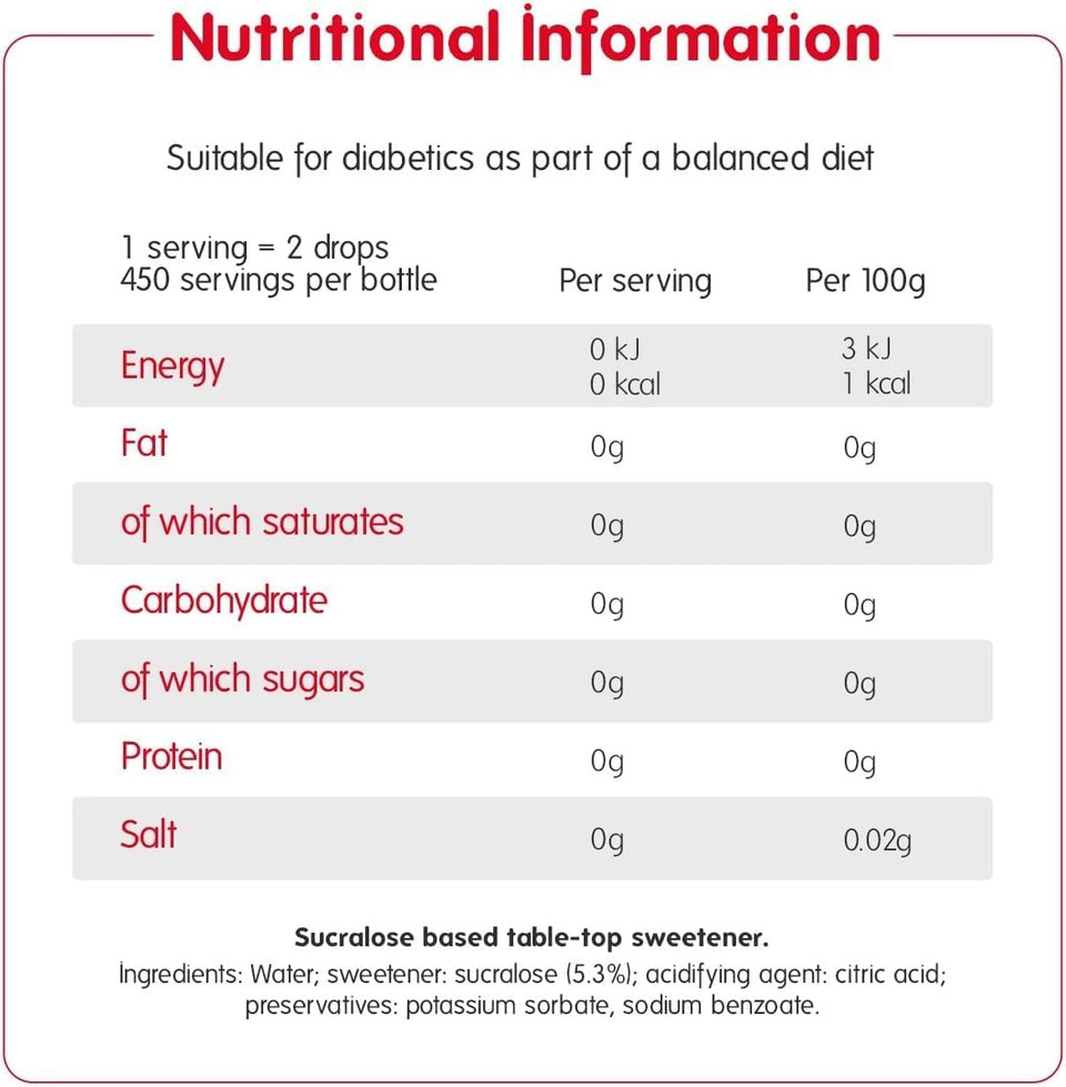 Canderel On The Go Liquid Sweetener 2 x 55 ml | Zero Sugar and Zero Calories | 500 Servings | (2 Pack)
