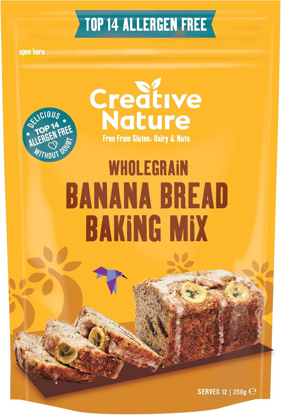 Creative Nature Gluten Free Cake Mix | Banana Bread | Vegan & Free From Baking Mix | Gluten Free, Nut Free, Dairy Free & 100% Allergen Free | 250g (Pack of 2)