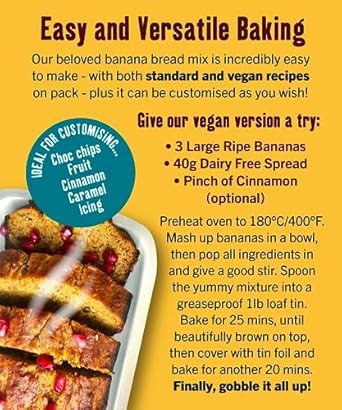 Creative Nature Gluten Free Cake Mix | Banana Bread | Vegan & Free From Baking Mix | Gluten Free, Nut Free, Dairy Free & 100% Allergen Free | 250g (Pack of 2)