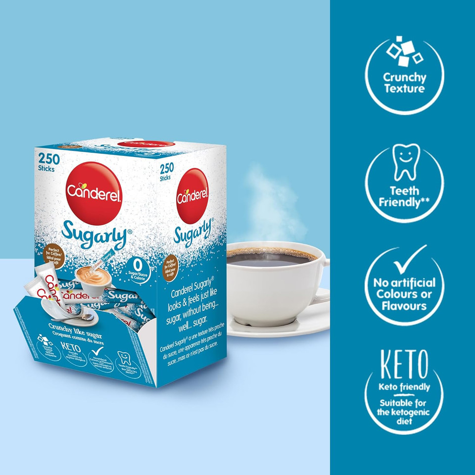 Canderel Sugarly Sticks 250g - Vegan and Keto Friendly Sugar Alternative - 1 Pack