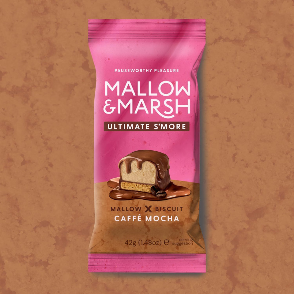 Mallow & Marsh Ultimate Smore Bar - Toasted Vanilla, Milk Chocolate Covered Marshmallow with Biscuit Base (14 x 42g)