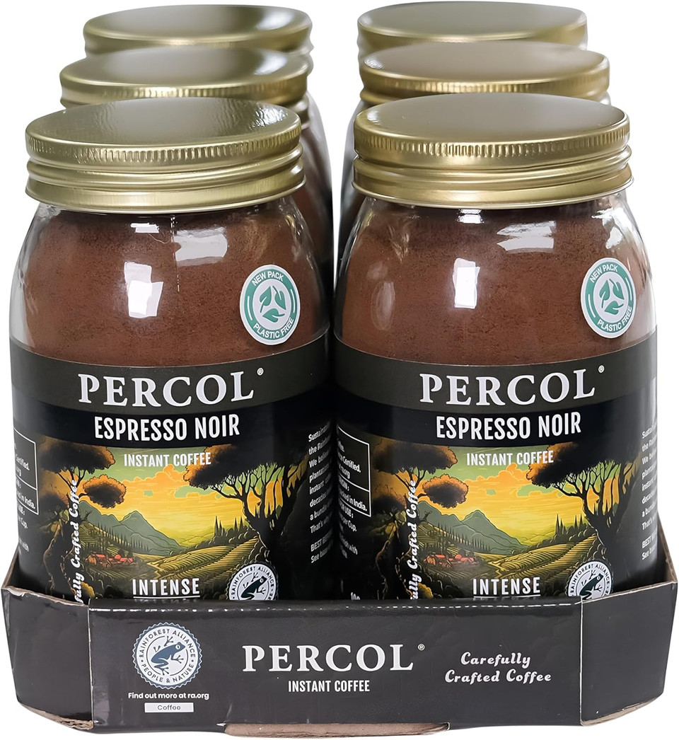 Percol - Americano Enveloped Coffee Bags (30x8g), Luxury Roast & Ground, Fairtrade, Hand-Picked Arabica Beans, Medium-Rich Roast, Chocolate & Walnut, Strength 4, Sustainable, Compostable