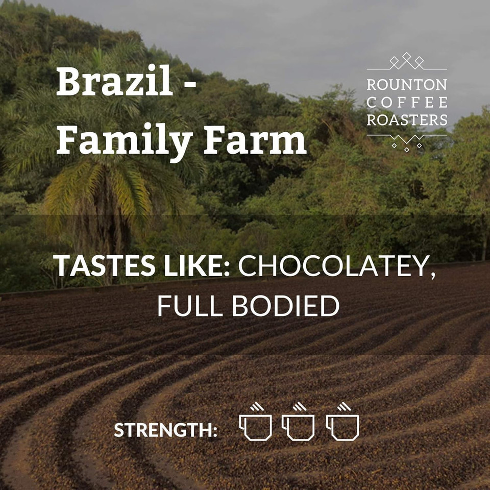 Rounton Coffee Roasters | 500g Green Coffee Beans | Brazilian Family Farm Unroasted Coffee Beans | Brazil Green Raw Unroasted Coffee Beans for Home Roasting | Specialty Grade
