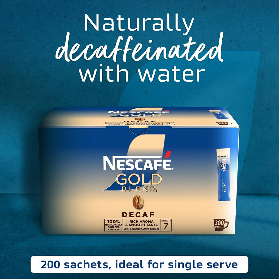 NESCAFÉ Gold Blend Decaf Instant Coffee Sachets - 200 x 1.8 g Sticks