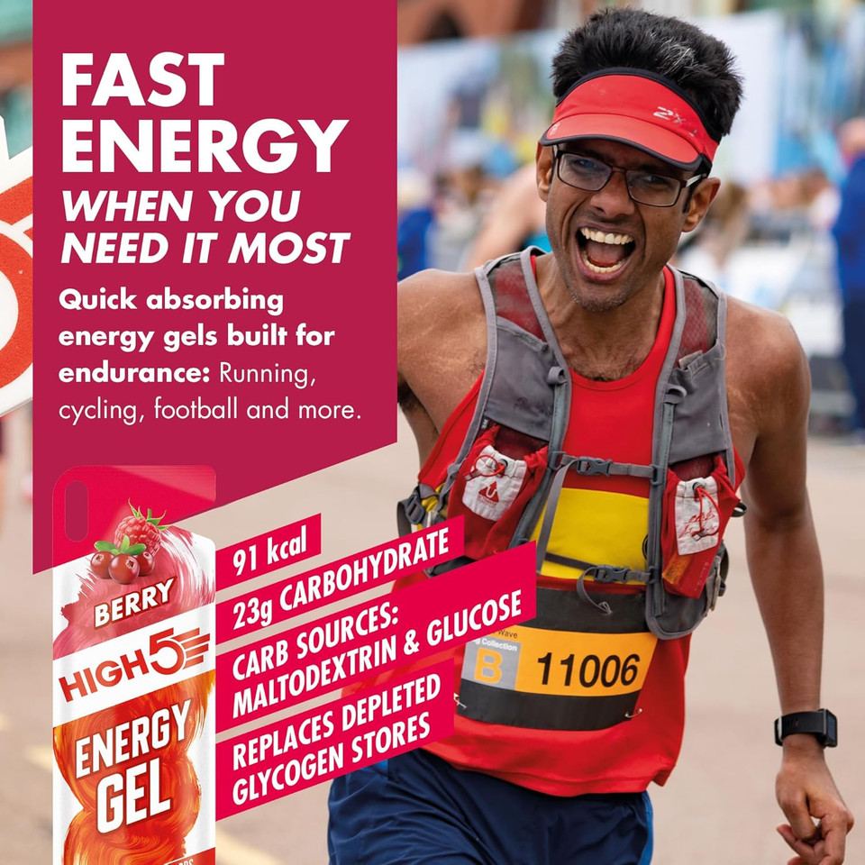 HIGH5 Carbohydrate Gels - Running Supplements for Fast Energy - Natural Fruit Juice & Caffeine-Free - Muscle Gel Endurance Fuel for Cycle Nutrition & Energy Gels for Hiking (Orange, 6 x 40g) HIGH5 Carbohydrate Gels - Running Supplements for Fast Energy - Natural Fruit Juice & Caffeine-Free - Muscle Gel Endurance Fuel for Cycle Nutrition & Energy Gels for Hiking (Orange, 6 x 40g)