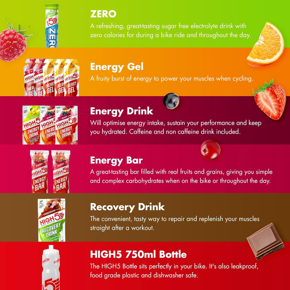 HIGH5 Cycle Pack Containing Cycling Energy Hydration & Recovery Products