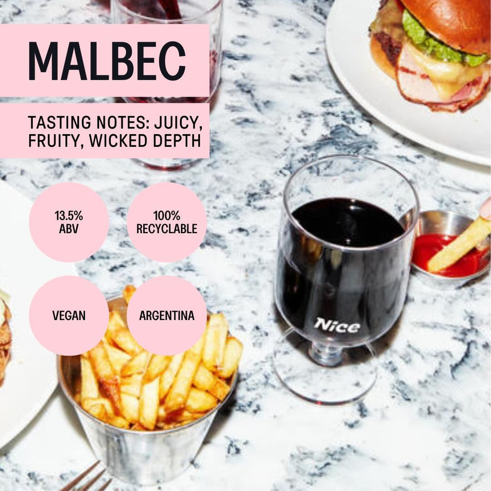 NICE Malbec, Argentinian Wine in a Bottle, Juicy & Fruity Red Wine from Mendoza Region, Darkly Fruity, Wicked Depth, 1 x 75cl Bottled Wine NICE Malbec, Argentinian Wine in a Bottle, Juicy & Fruity Red Wine from Mendoza Region, Darkly Fruity, Wicked Depth, 1 x 75cl Bottled Wine