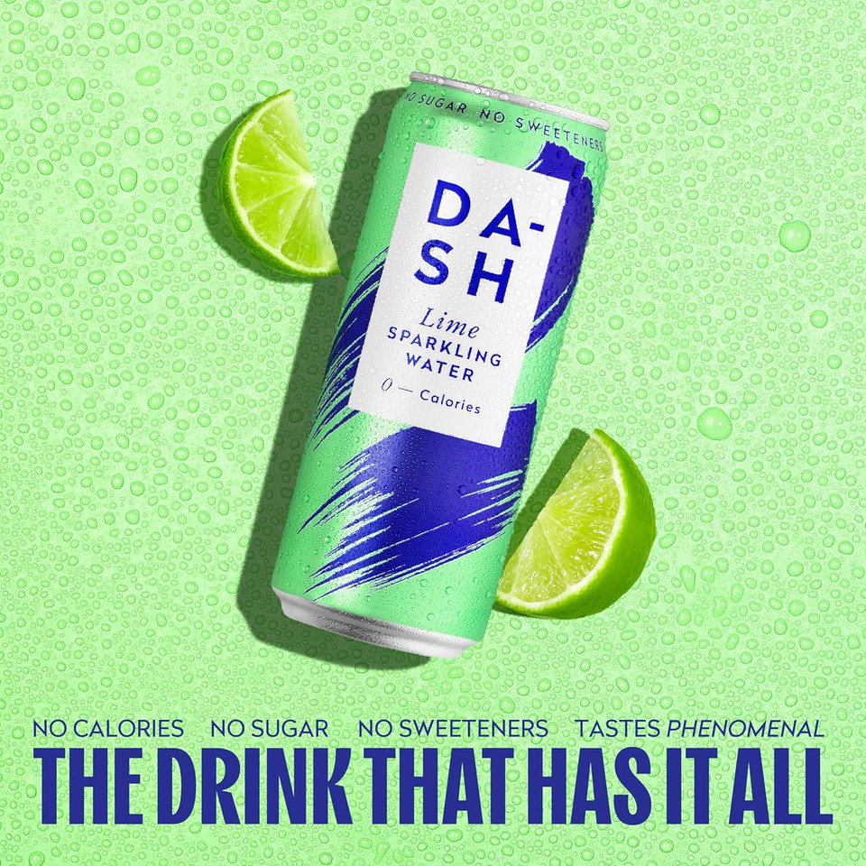 Dash Water Lime - 12 x Lime Flavoured Sparkling Spring Water - NO Sugar, NO Sweetener, NO Calories - Infused with Wonky Fruit (12 x 330ml cans) Dash Water Lime - 12 x Lime Flavoured Sparkling Spring Water - NO Sugar, NO Sweetener, NO Calories - Infused with Wonky Fruit (12 x 330ml cans)