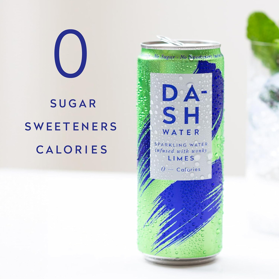 Dash Water Lime - 12 x Lime Flavoured Sparkling Spring Water - NO Sugar, NO Sweetener, NO Calories - Infused with Wonky Fruit (12 x 330ml cans) Dash Water Lime - 12 x Lime Flavoured Sparkling Spring Water - NO Sugar, NO Sweetener, NO Calories - Infused with Wonky Fruit (12 x 330ml cans)