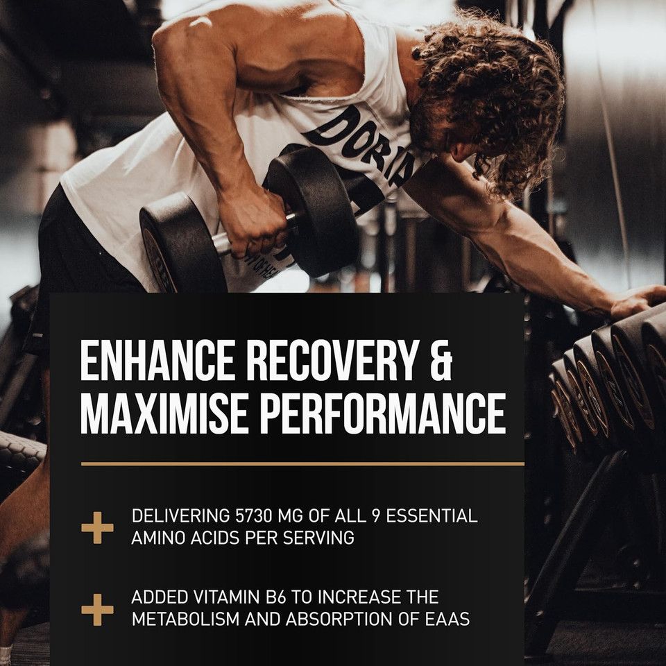 DY Nutrition HIT EAA Essential Amino Acids Complex with BCAAs, L-Lysine & Vitamin B6 | Muscle Repair & Recovery Supplement Intra Workout Powder, 27 Servings, 360g (Bubble Gum)