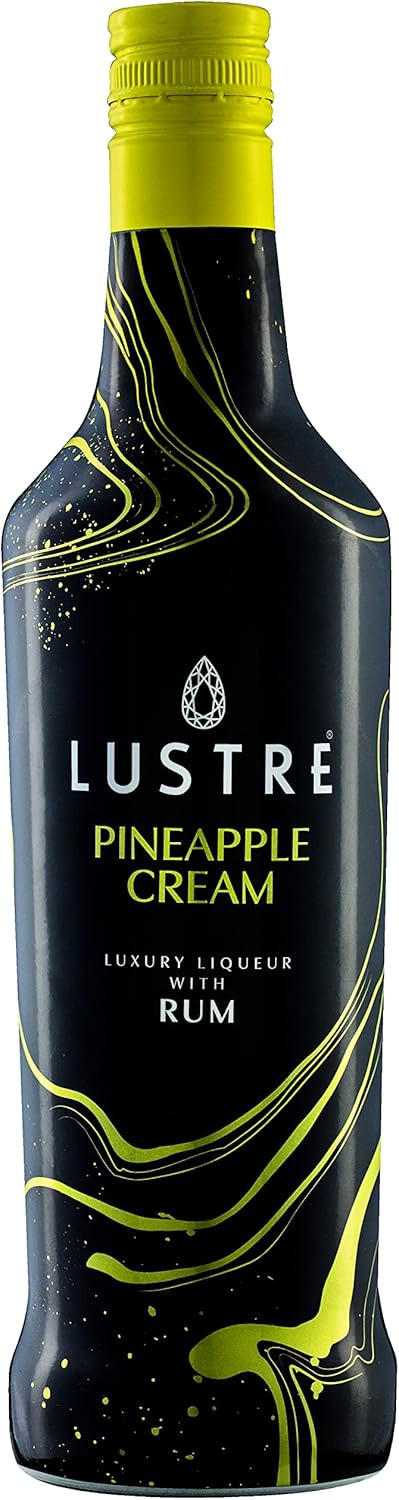 LUSTRE Vegan Cream Liqueur | Pineapple Rum Cream | Luxury Liqueur | Pineapple Rum | Shots | 15% ABV | Lactose Free, Dairy Free | Perfect for Parties, Birthday Gift, Cocktail Ingredient
