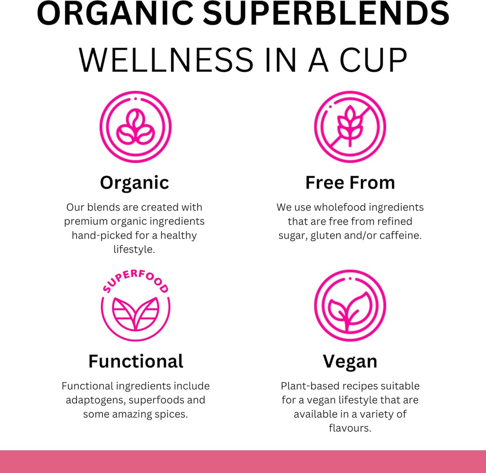 Sweet Revolution Organic Cacao Latte with Chaga Barista Blend (2 x 100g) tub. Gluten Free, Dairy Free, Refined Sugar-Free