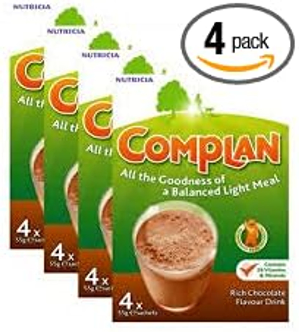 4 x Complan Rich Chocolate Flavour Drink 4 x 57g Sachets