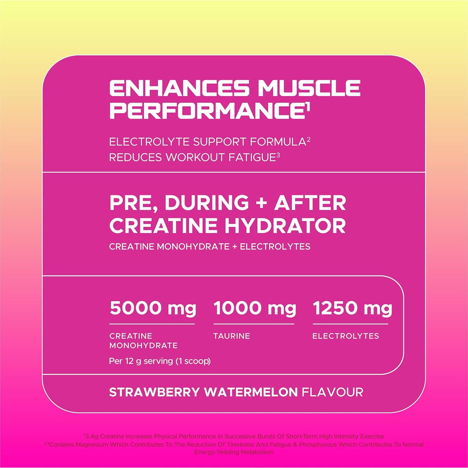 USN Creatine Hydrator - Creatine Monohydrate & Electrolyte Powder Drink with Himalayan Pink Salt & Sugar Free. Supports Muscle Growth, Strength & Hydration. Candy Pop - 330g (30 Servings)
