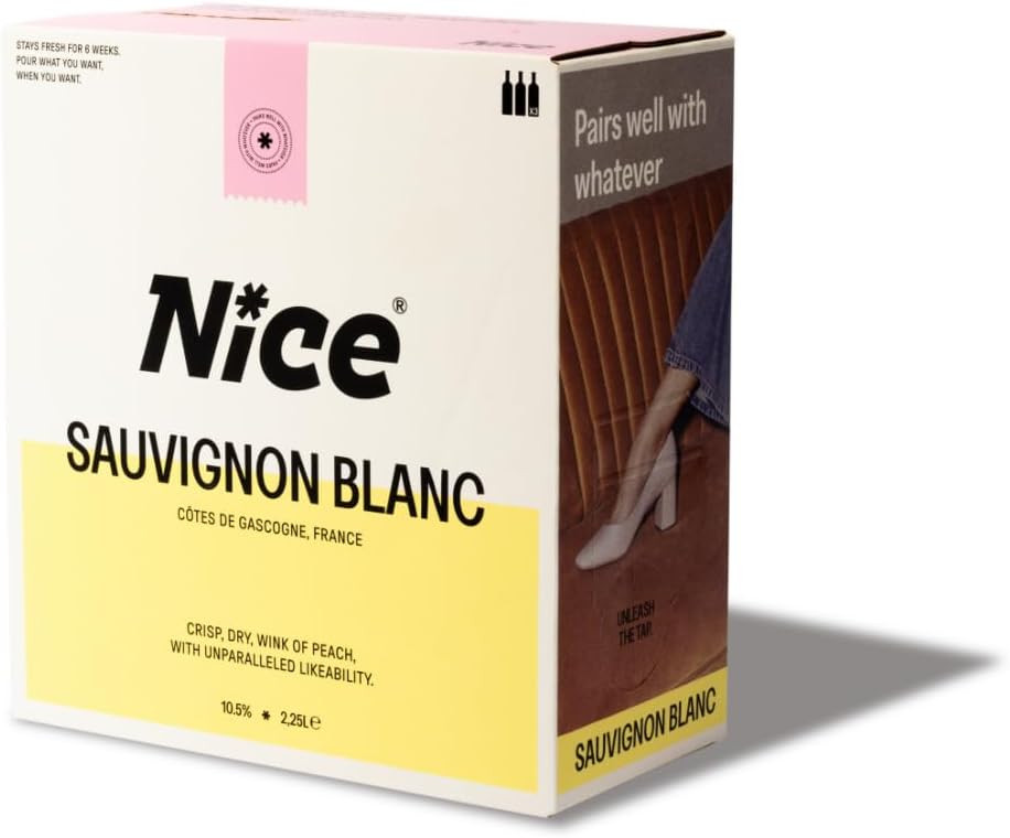 Nice Sauvignon Blanc, Wine in a Box, Crisp, French White Wine from Côtes de Gascogne, Stays Fresh for 6 Weeks, 1 x 2.25L Boxed Wine
