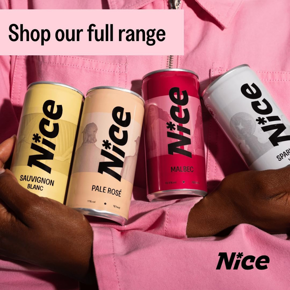 NICE Pale Rosé, French Wine in a Can, Dry, Pale, French Rosé from Languedoc, Hint of Strawberry, 12 x 187ml Canned Wine