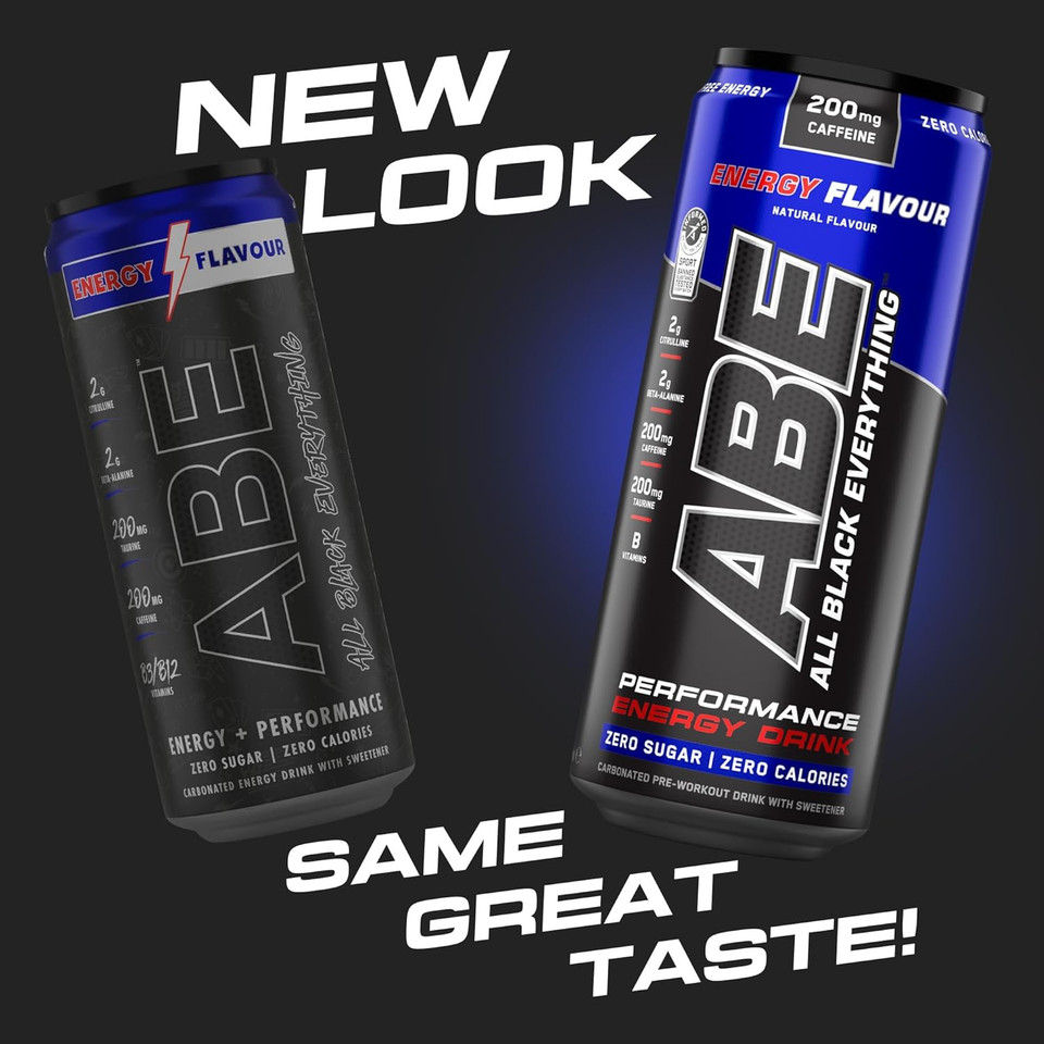 Applied Nutrition ABE Pre Workout Cans - All Black Everything Energy + Performance Drink, ABE Carbonated Beverage Sugar Free with Caffeine (Pack of 24 Cans x 330ml) (Mix & Match) Applied Nutrition ABE Pre Workout Cans - All Black Everything Energy + Performance Drink, ABE Carbonated Beverage Sugar Free with Caffeine (Pack of 24 Cans x 330ml) (Mix & Match)