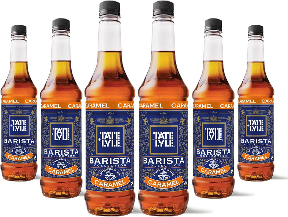 Tate & Lyle Caramel Coffee Syrup 750ml Fairtrade (6 Bottles, No Pump)