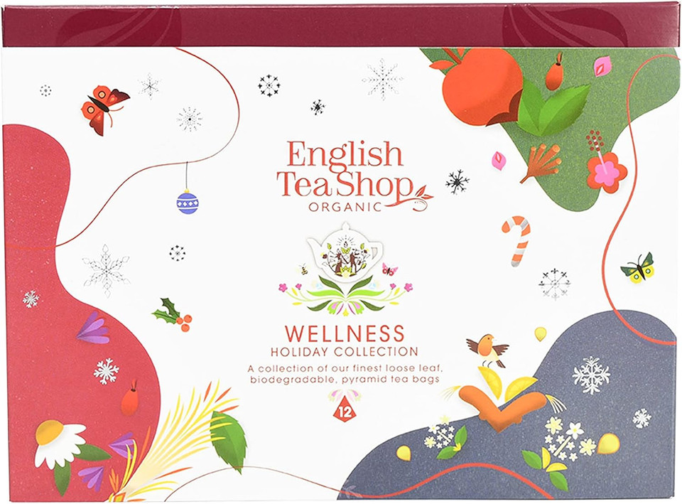 English Tea Shop Organic Holiday Wellness Collection - 12 Loose Leaf Pyramid Tea Bags
