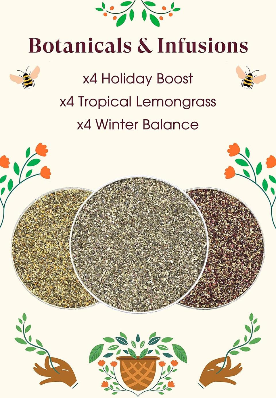 English Tea Shop Organic Holiday Wellness Collection - 12 Loose Leaf Pyramid Tea Bags