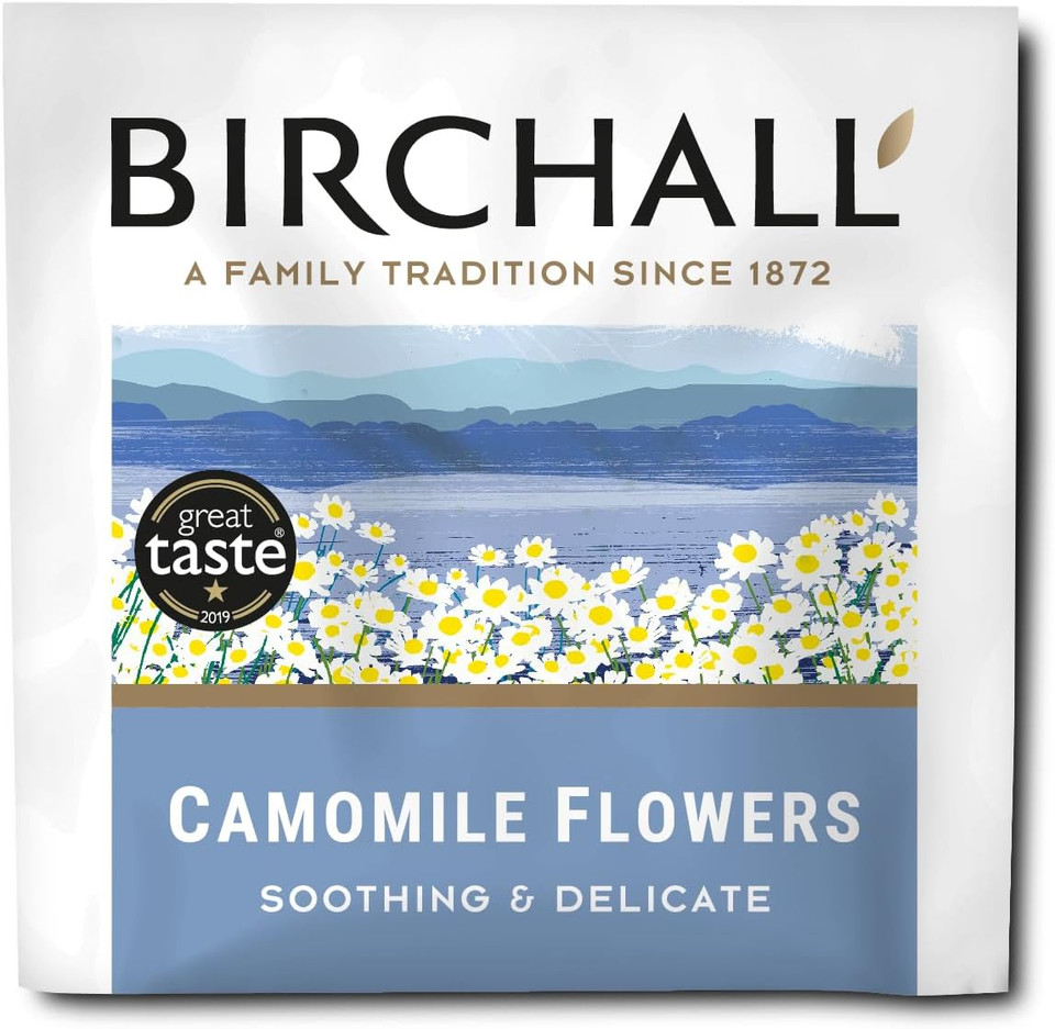 Birchall Tea Bags, Camomile Tea Gift Set, Caffeine Free Tea Bursting with Full Flavour, Perfect Vegan Gifts, 25 Enveloped Plant-Based Tea Bags