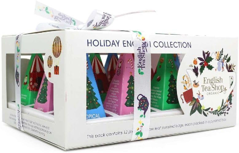 English Tea Shop Organic Holiday White Prism - 12 Pyramid Tea Bags - 4 Different Flavours., 24 g U060802