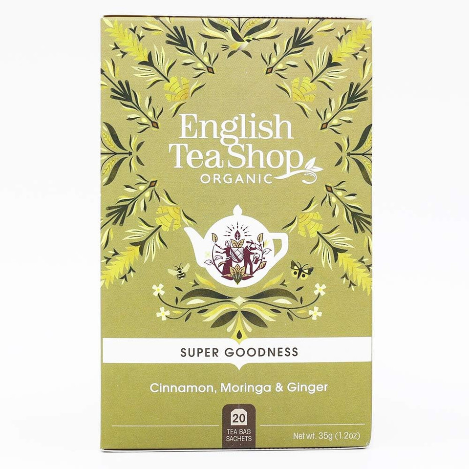 English Tea Shop Organic Cinnamon/Moringa and Ginger - 20 Tea Bag Sachets, 35 g