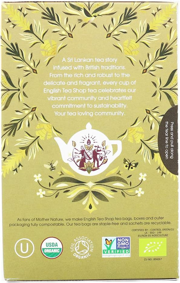 English Tea Shop Organic Cinnamon/Moringa and Ginger - 20 Tea Bag Sachets, 35 g