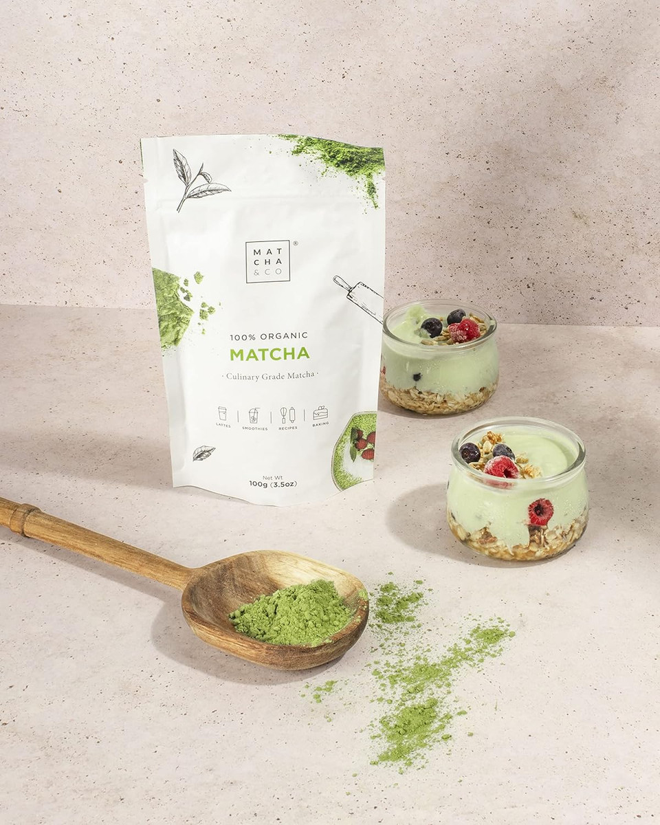 Organic Japanese Organic Matcha Tea 200g. Organic green tea powder from Japan 100% organic matcha tea. Natural green tea, suitable for baking, cooking and lattes. 200 g