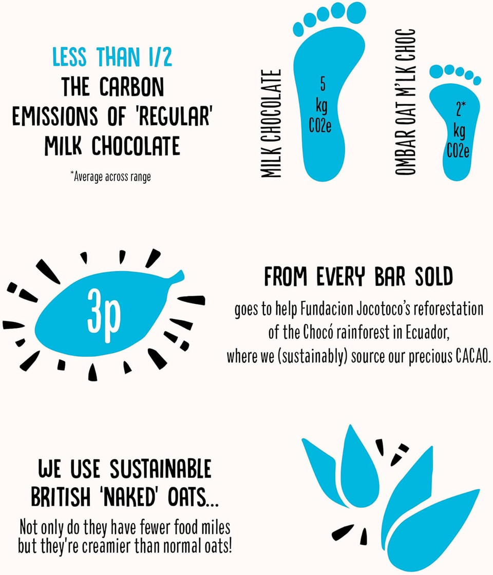 Vegan Chocolate - Ombar Oat M'lk Bar (70g) Smooth & Creamy, Organic Fair Trade, Dairy Free Chocolate