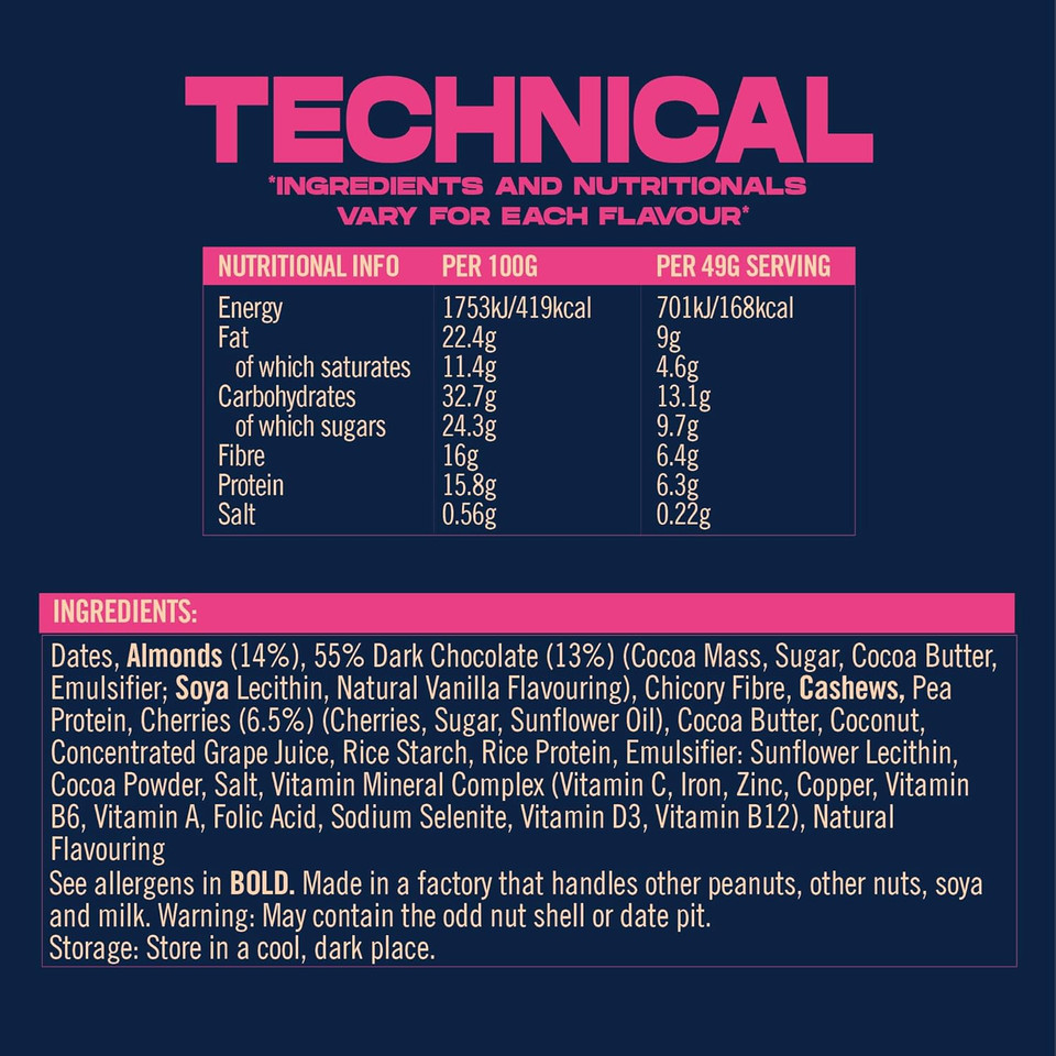 Vive Vegan Protein Bar & Snack Selection Box  13 Assorted Bars Including Brownies & Fruity Nut Bars  High Fibre, Protein-Packed, Guilt-Free Treats (670g)