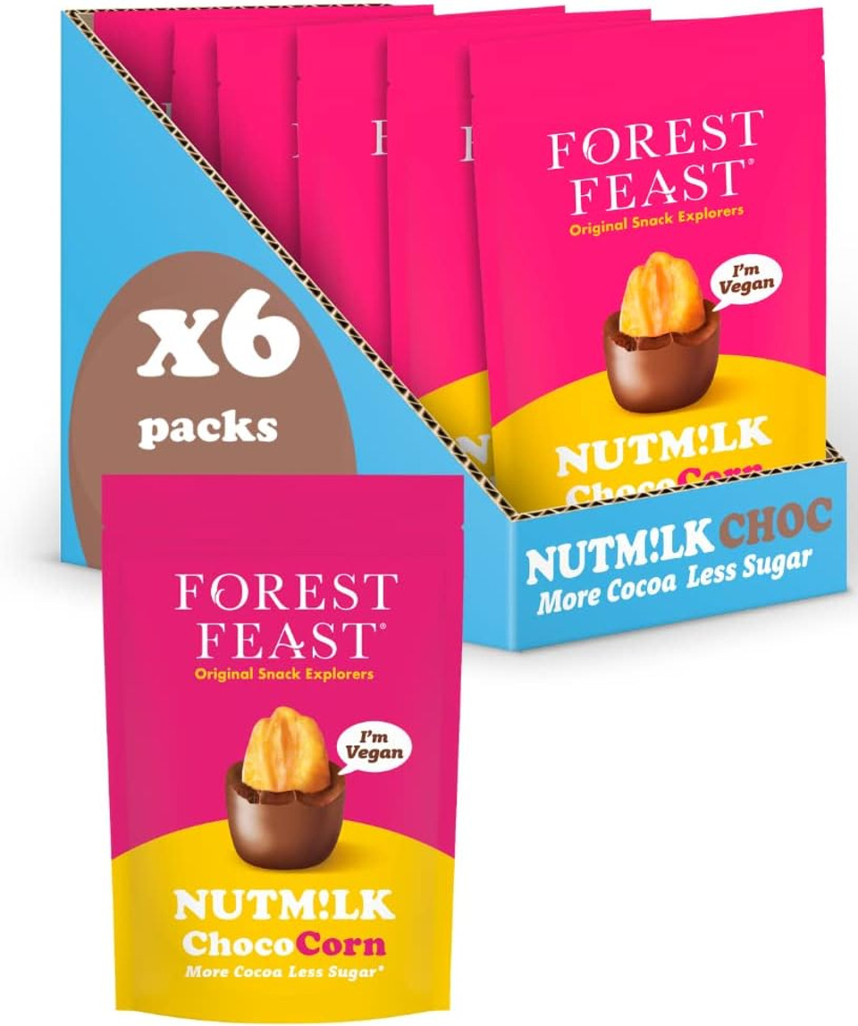 Forest Feast, Vegan NUTM!LK ChocoCorn 6 x 110g | Vegan Milk Chocolate Coated Corn, Sweet & Salty Snack, Nutmilk Chocolate - Dairy Free & Gluten Free Vegan Snack Forest Feast, Vegan NUTM!LK ChocoCorn 6 x 110g | Vegan Milk Chocolate Coated Corn, Sweet & Salty Snack, Nutmilk Chocolate - Dairy Free & Gluten Free Vegan Snack