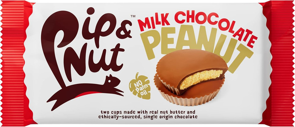 Pip & Nut - Milk Chocolate Peanut Butter Cups (Pack of 15- 2 Cups per Pack) | Ethical Single Origin Chocolate, Real Peanut Butter, No Palm Oil, Natural Ingredients