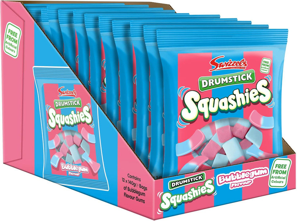 Swizzels Squashies Sweets - Bubblegum Flavour- Single Pack 140g