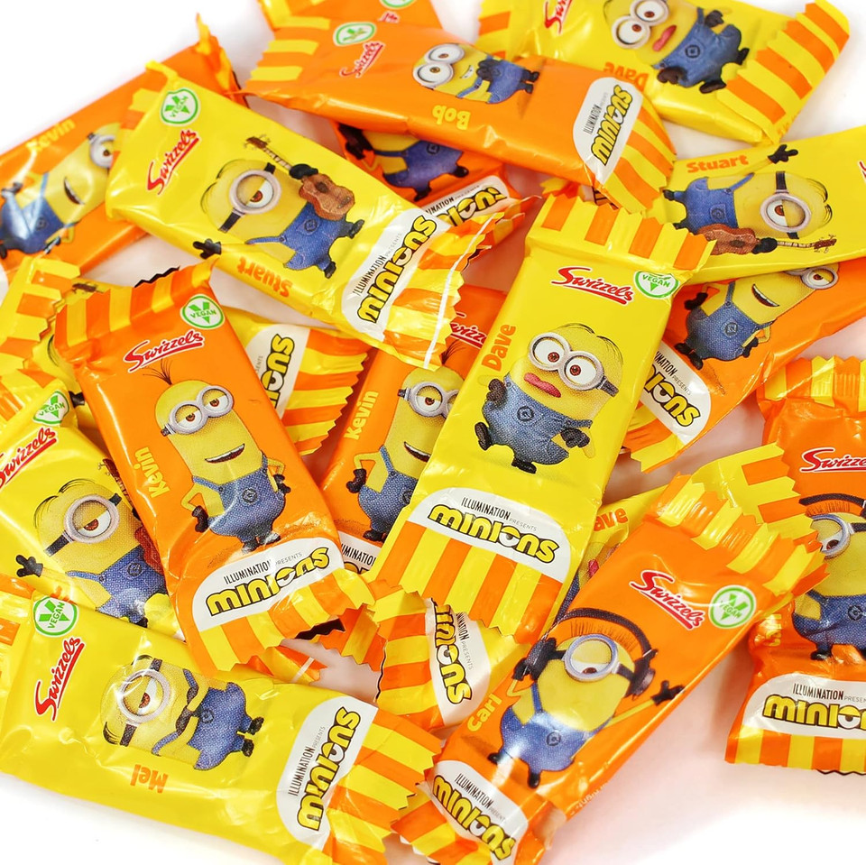 Swizzels Minions Tropical Chew Bar Sweets Vegan Chewy Sweets Bulk Box of Chew Bar 12 x 120g