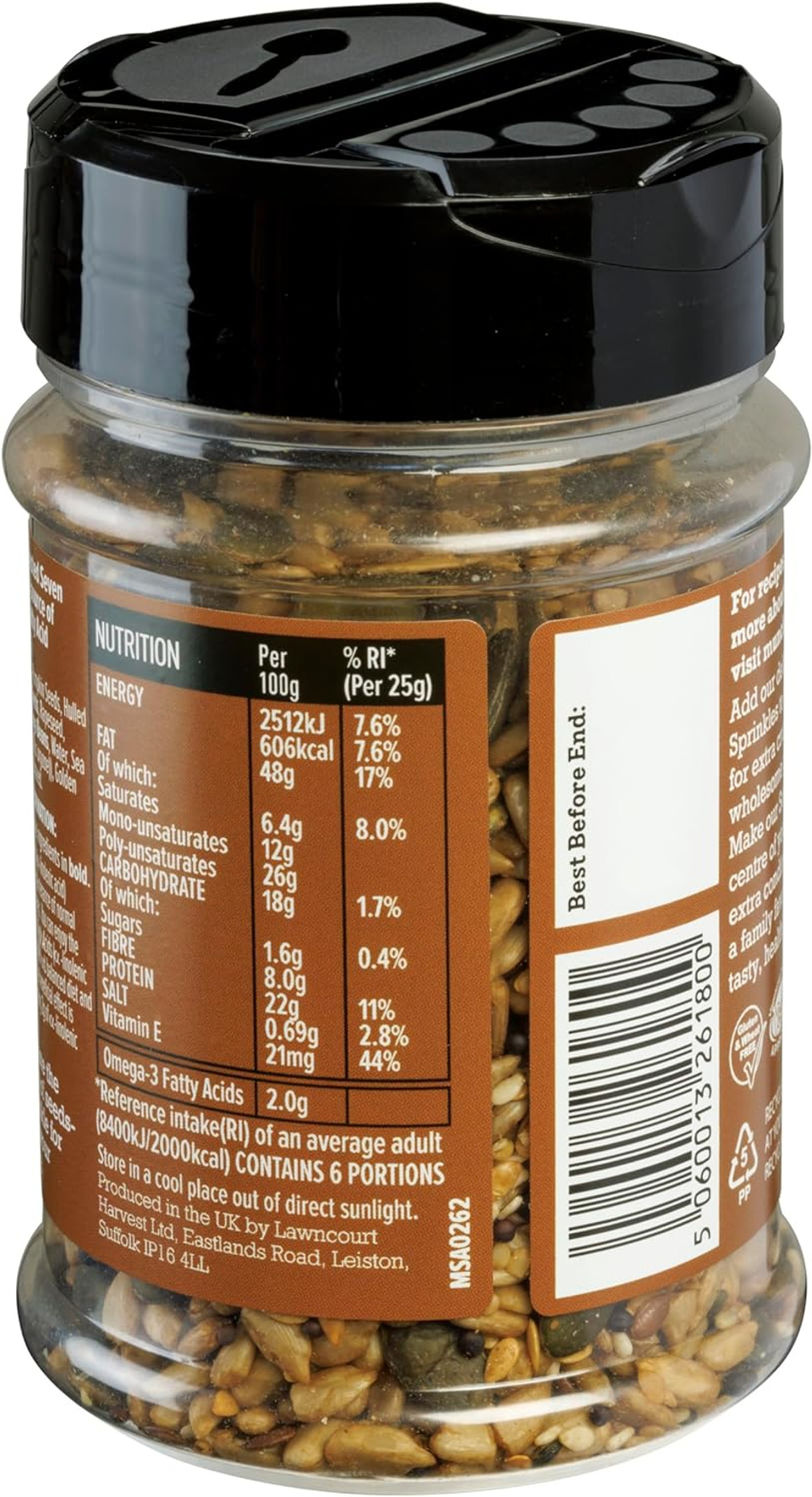 MUNCHY SEEDS Lightly Toasted Tamari 150g Savory Nutty Seed Mix for Topping Salads, Stir-Fries and Noodles, Gluten-Free, High in Protein and Fiber Vegan Convenient Shaker Flavorful Snack or Ingredient