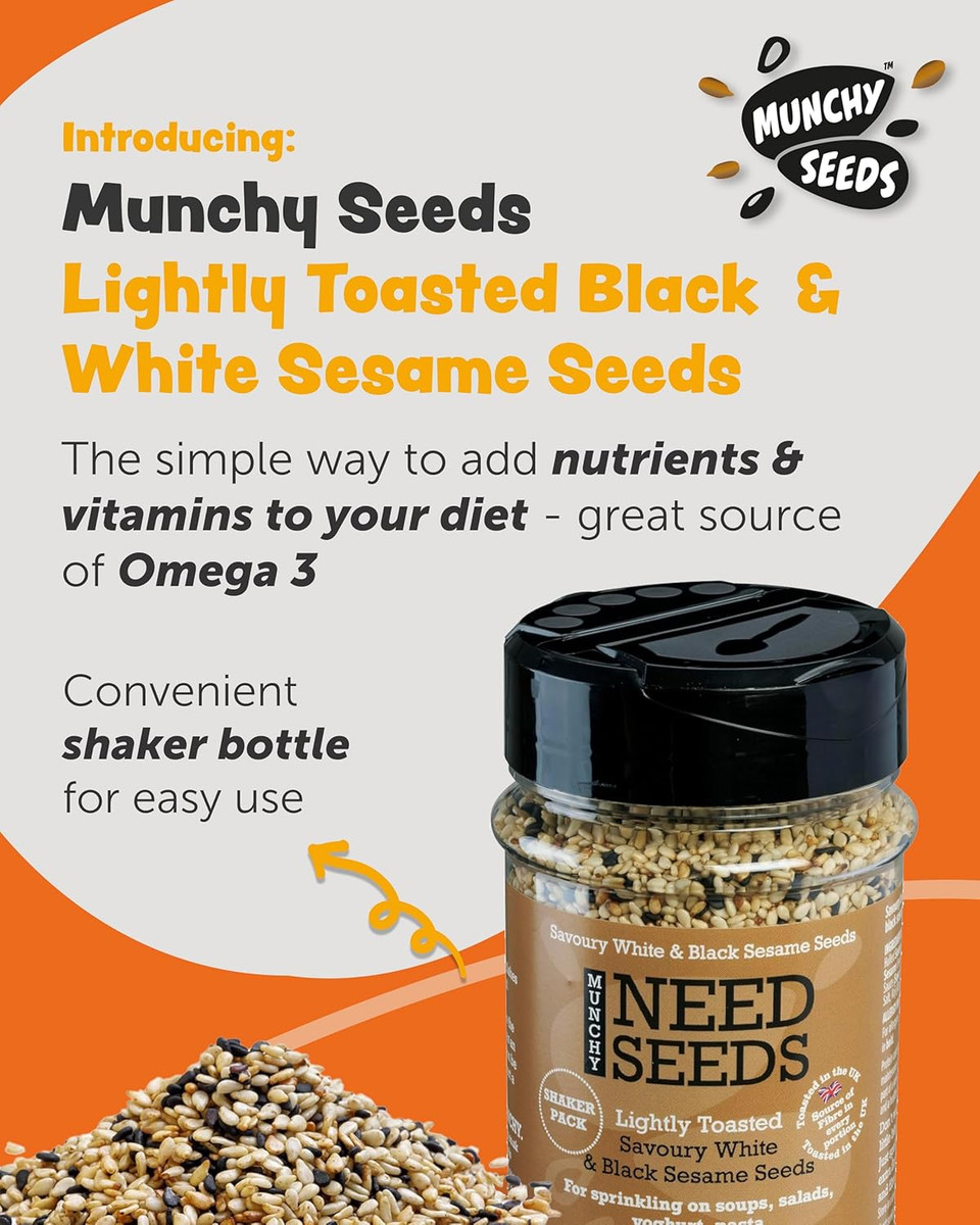 Munchy Seeds Lightly Toasted Savoury White & Black Sesame Seeds 150g