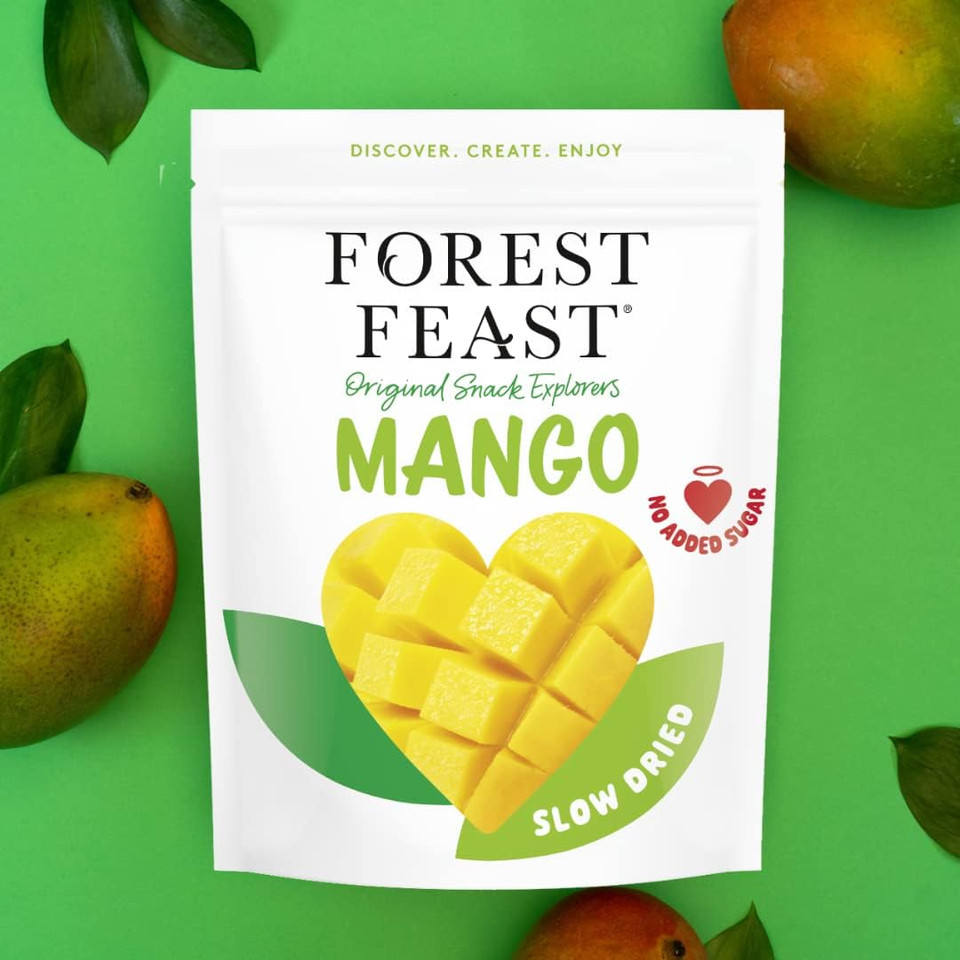 FOREST FEAST Exotic Dried Natural Mango 650g | Snack Size Pieces of Dried Fruit Mango with No Added Sugar & High in Fibre | Ready to Eat Snack, Vegan Option