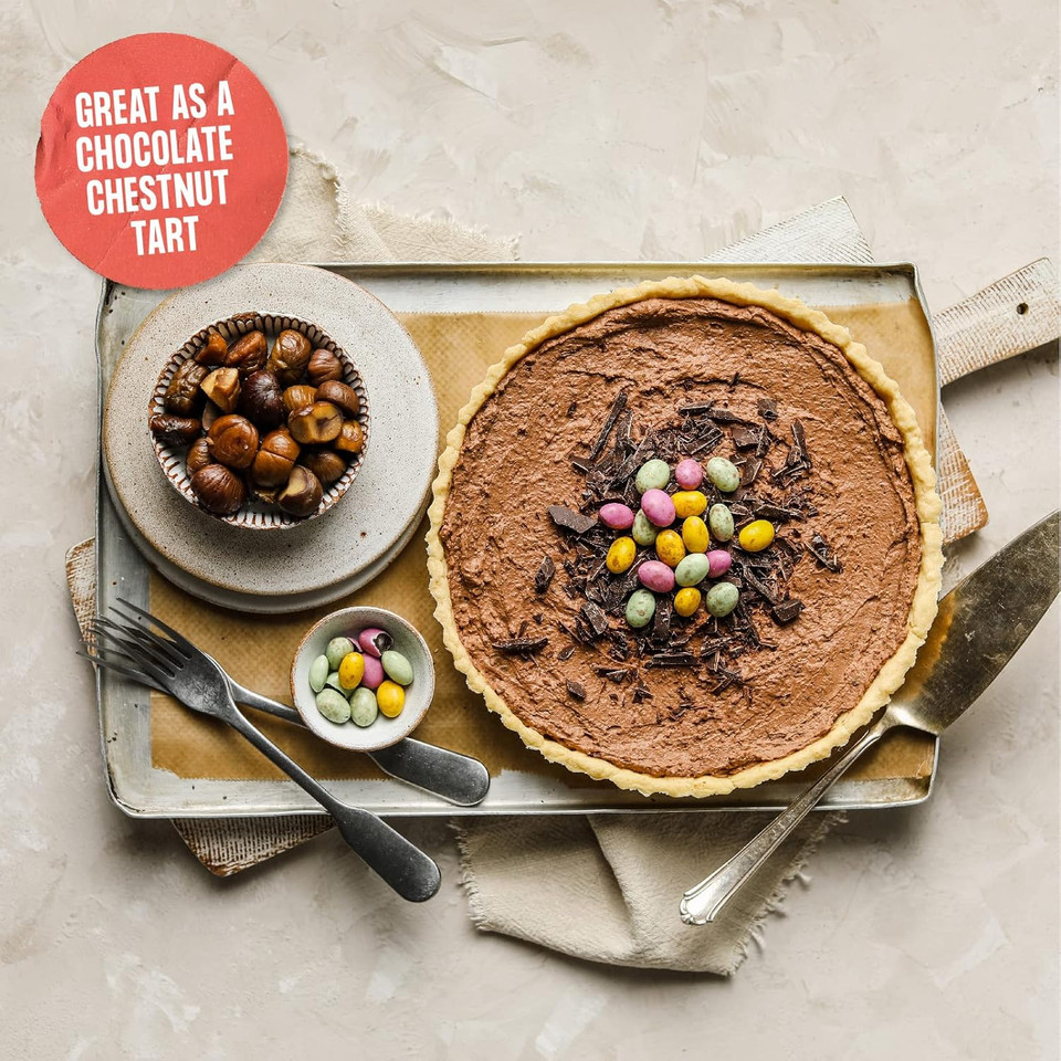 Merchant Gourmet Chestnut Puree - Slowly Roasted Rich Puree - Source of Fibre, Low Saturated Fat & Vegan - Ideal for Baking & Desserts - Pack of 6 x 200g Ready-to-eat Pouches