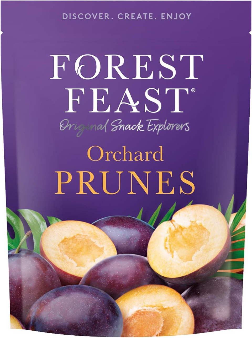FOREST FEAST Dried Orchard Prunes 6 x 200g | Naturally Dried Whole Prunes Fruit Snack with No Added Sugar, High in Fibre & Low Fat | Snacking, Baking or Cooking