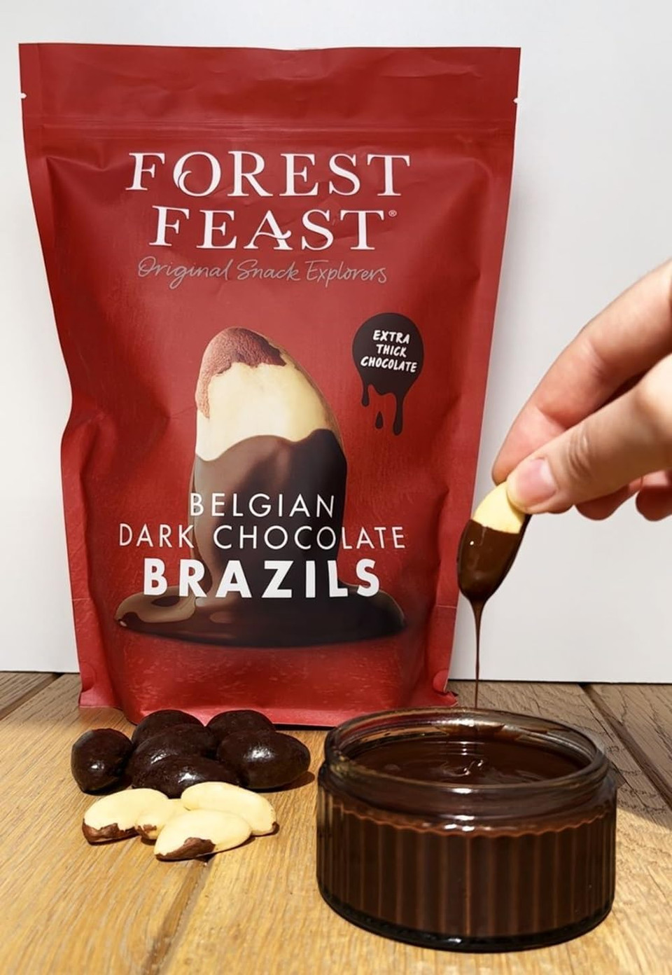 FOREST FEAST Belgian Milk Chocolate Brazil Nuts 700g | Natural Gluten Free Snack Coated in Milk Chocolate, High Protein, Chocolate Covered Brazil Nuts, Whole Brazil Nuts