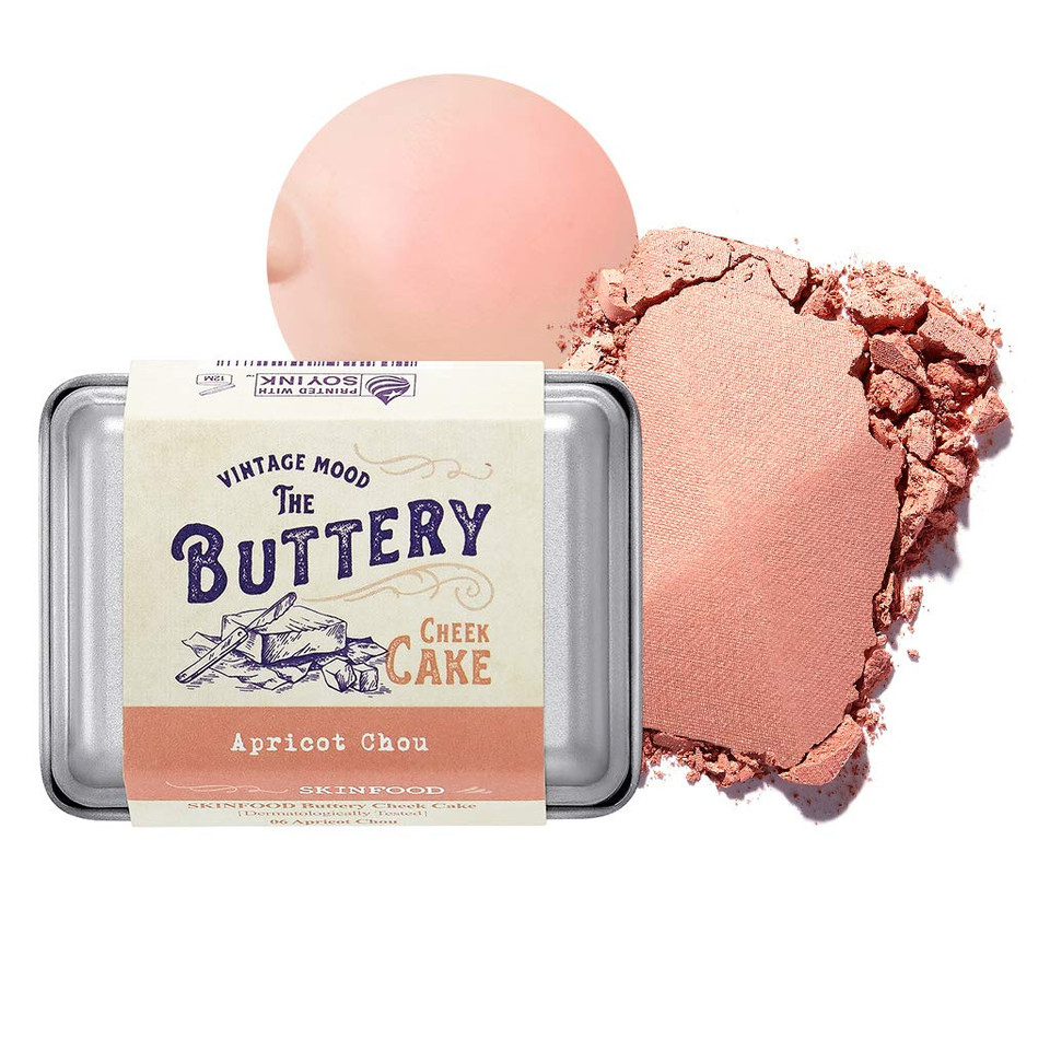 Skinfood Buttery Cheek Cake - Soft Blush For Cheeks - Korean Colored & Soft Textured For Perfect Dreamy Rosy Cheeks - Smooth Blending, Clump-Free Baked Blush For Women (9.5G, 06 Apricot Chou)06 Apricot Chou0.33 Ounce (Pack Of 1)