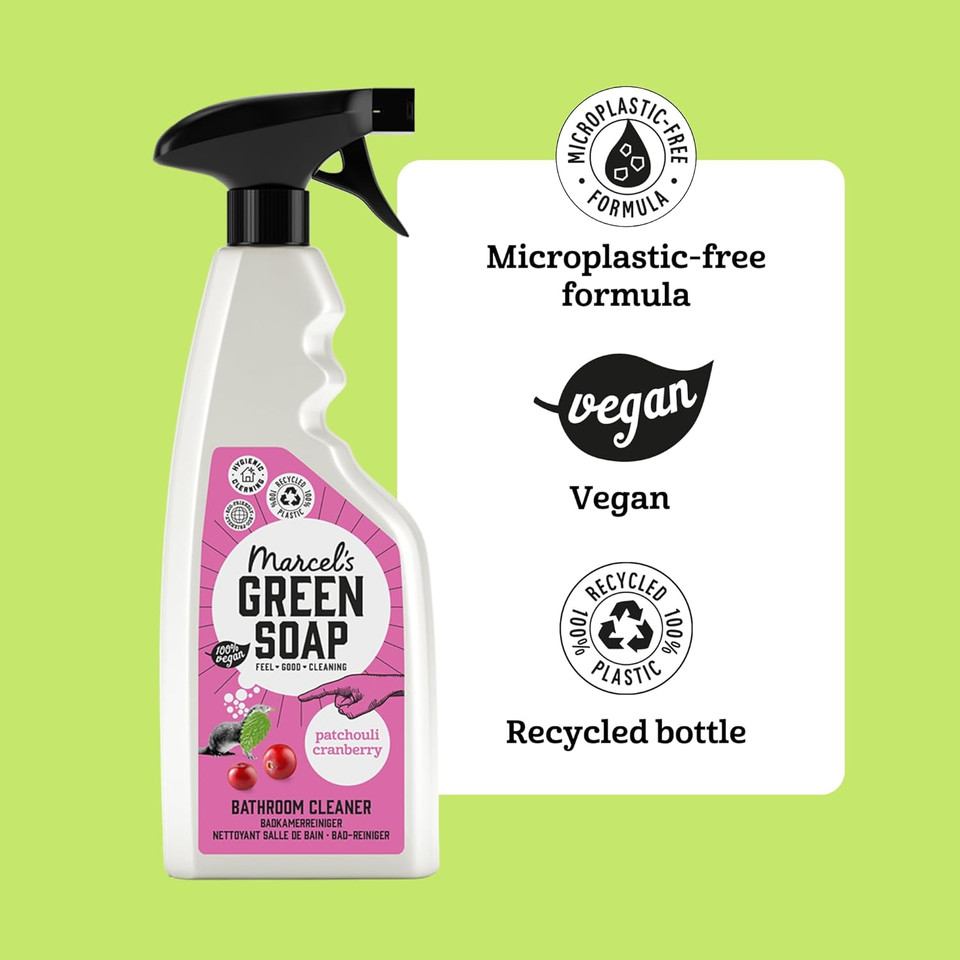 Marcel's Green Soap - Bathroom Cleaner Spray - Patchouli & Cranberry - Degreaser Spray - 97% biodegradable - 500ml