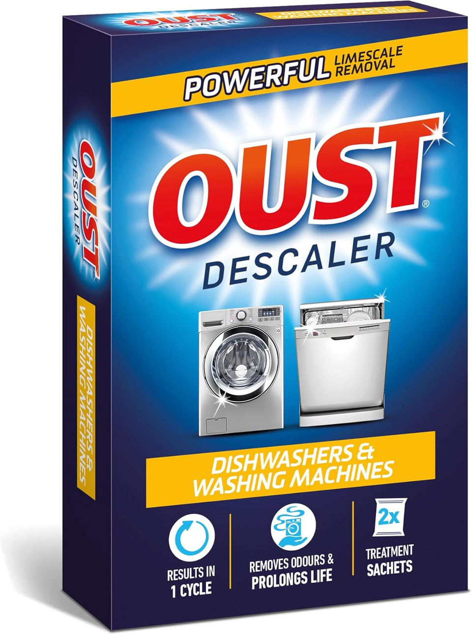 Oust Dishwasher & Washing Machine Descaler - 2 x 75g Sachets