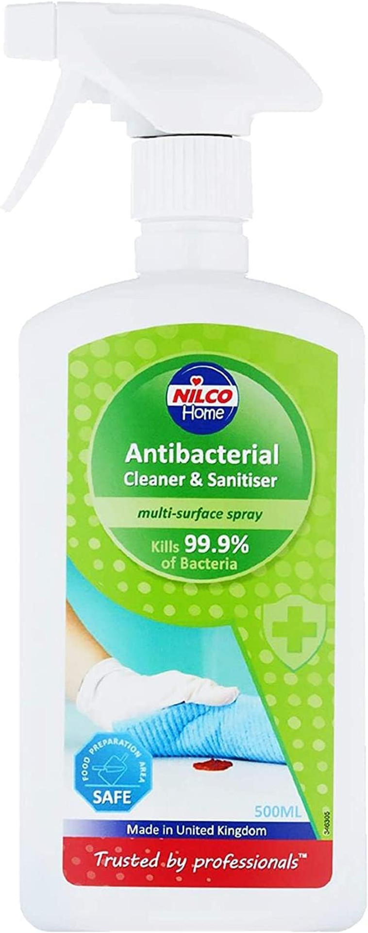 Nilco Antibacterial Cleaner and Sanitiser 500ml Multi-Surface Spray