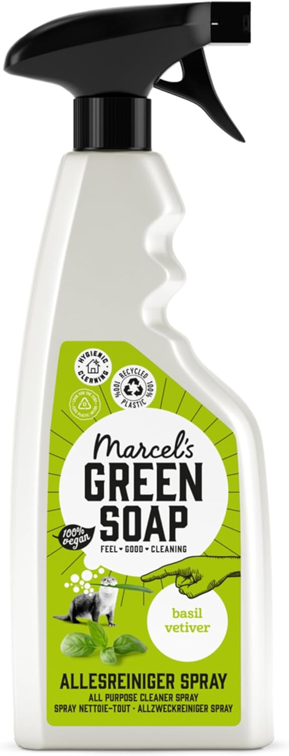 Marcel's Green Soap - All-Purpose Spray Basil & Vetiver - Cleaning Spray - Eco friendly - Vegan - 99% Biodegradable - 500 ML