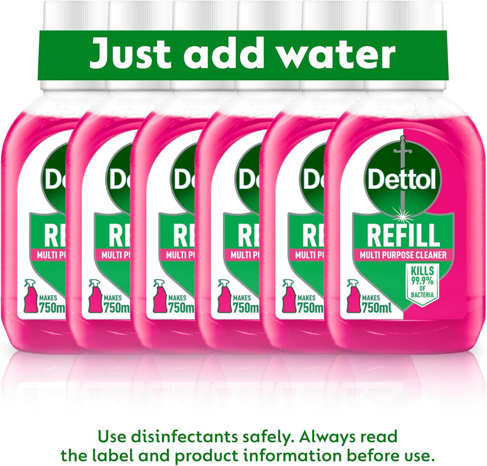 Dettol - Surface Cleanser Spray Refill 2 of Each, Pomegranate, Citrus and Original 50ml - Pack of 6 Dettol - Surface Cleanser Spray Refill 2 of Each, Pomegranate, Citrus and Original 50ml - Pack of 6